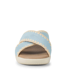 Baretraps Dolinda Slide Sandal Sea Glass Blue Suede