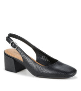 Baretraps Ester Block Heel Slingback Pump Black Croco