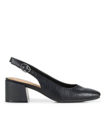 Baretraps Ester Block Heel Slingback Pump Black Croco