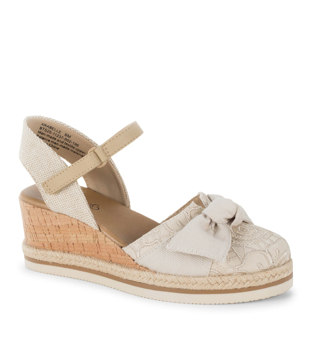 Baretraps Arabelle Closed Toe Wedge Sandal Cream