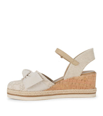 Baretraps Arabelle Closed Toe Wedge Sandal Cream