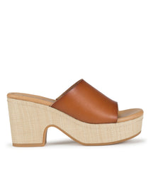 Baretraps Teah Wedge Slide Sandal Dark Caramel