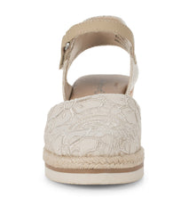 Baretraps Alycia Closed Toe Wedge Sandal Cream