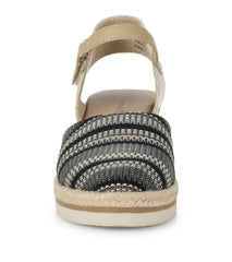 Baretraps Alycia Closed Toe Wedge Sandal Black Multi