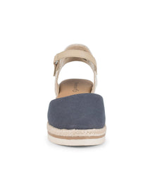 Baretraps Alycia Closed Toe Wedge Sandal Navy Blue