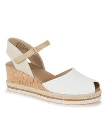 Baretraps Acadia Peep Toe Wedge Sandal White