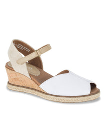 Baretraps Odetta Espadrille Wedge Sandal White Canvas