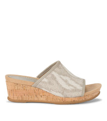 Baretraps Flossey Wedge Slide Sandal Natural Ikat