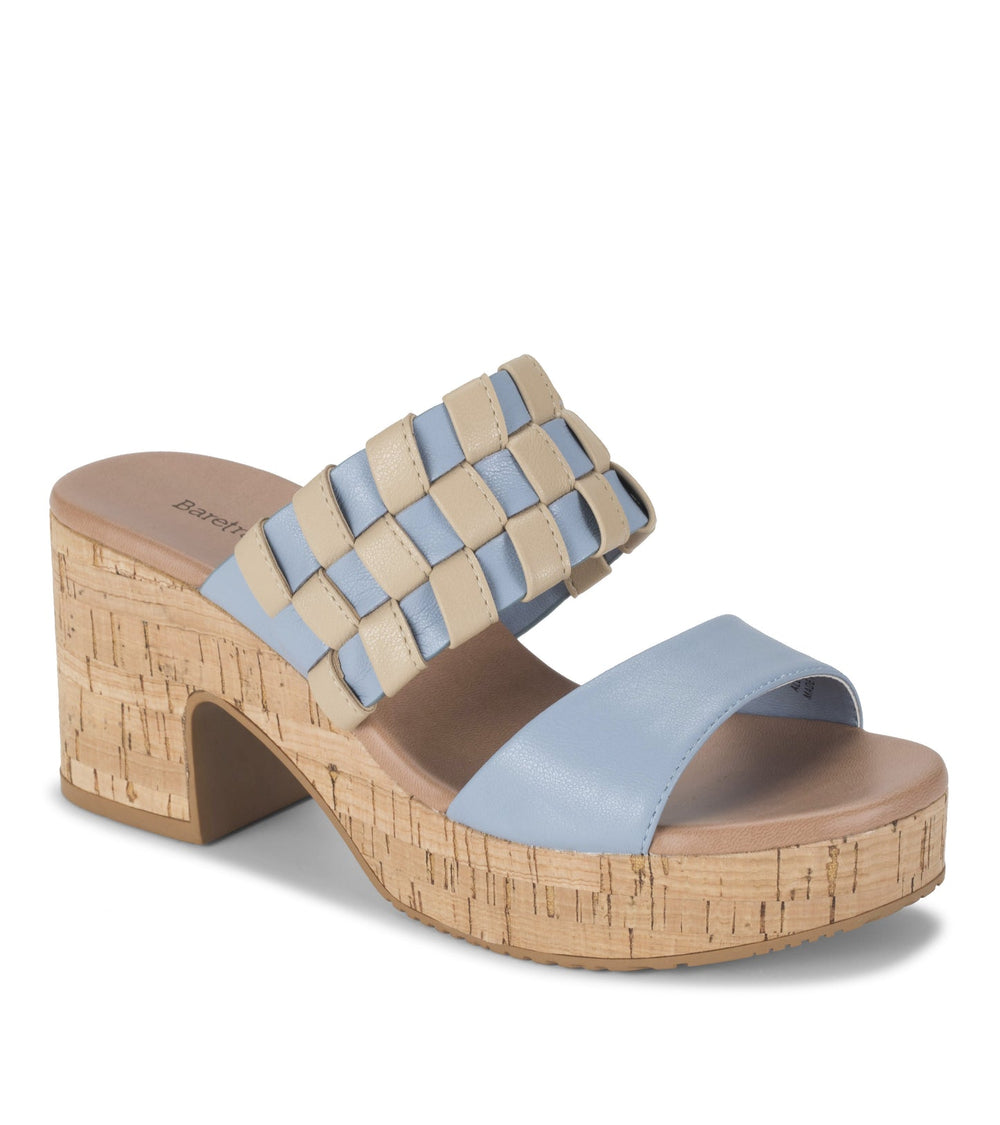 Baretraps Mavis Block Heel Slide Sandal Island Blue