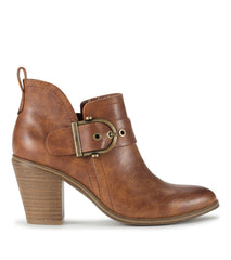 Baretraps Karina Block Heel Ankle Bootie Brown