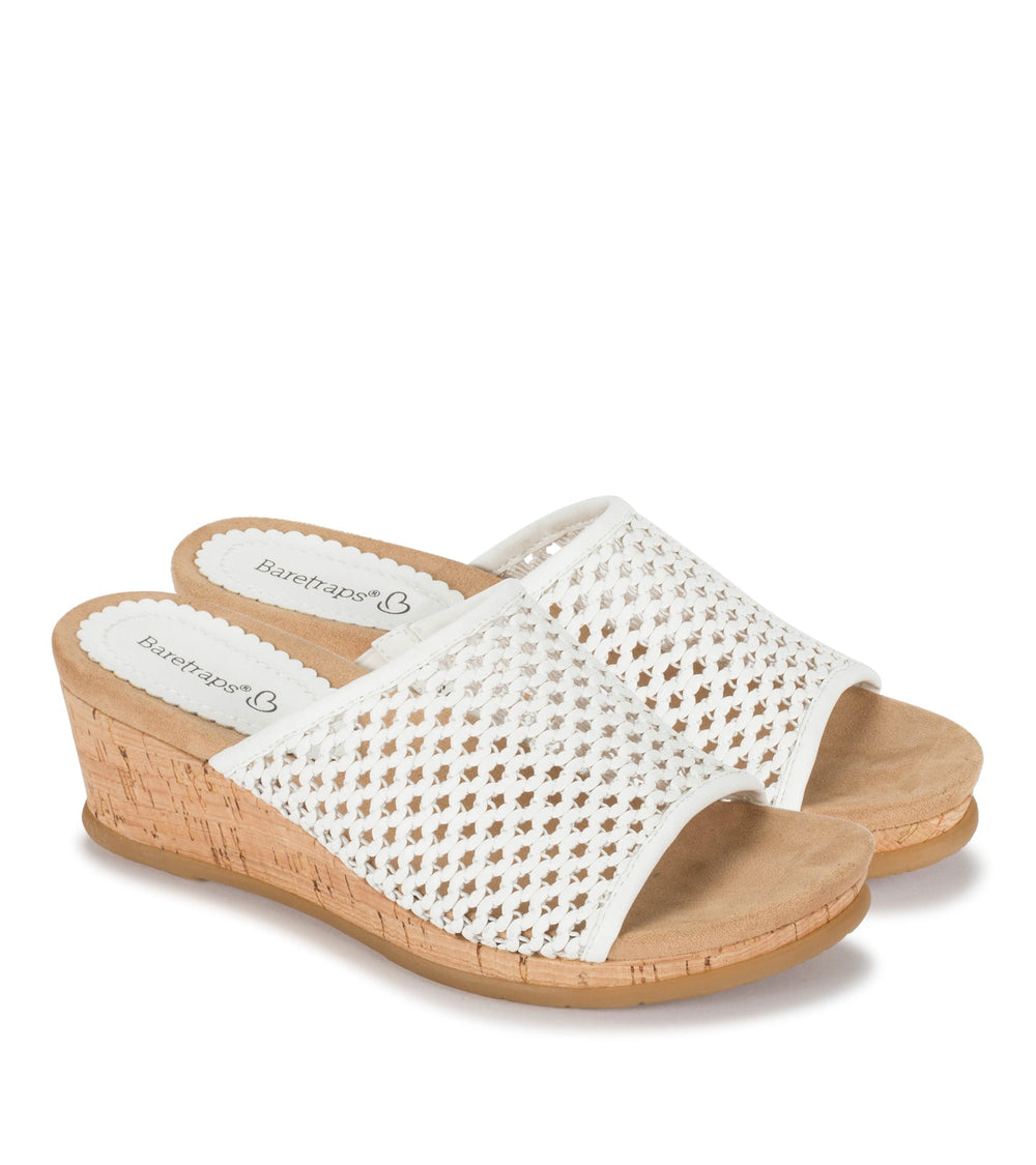 Baretraps Flossey Wedge Slide Sandal White