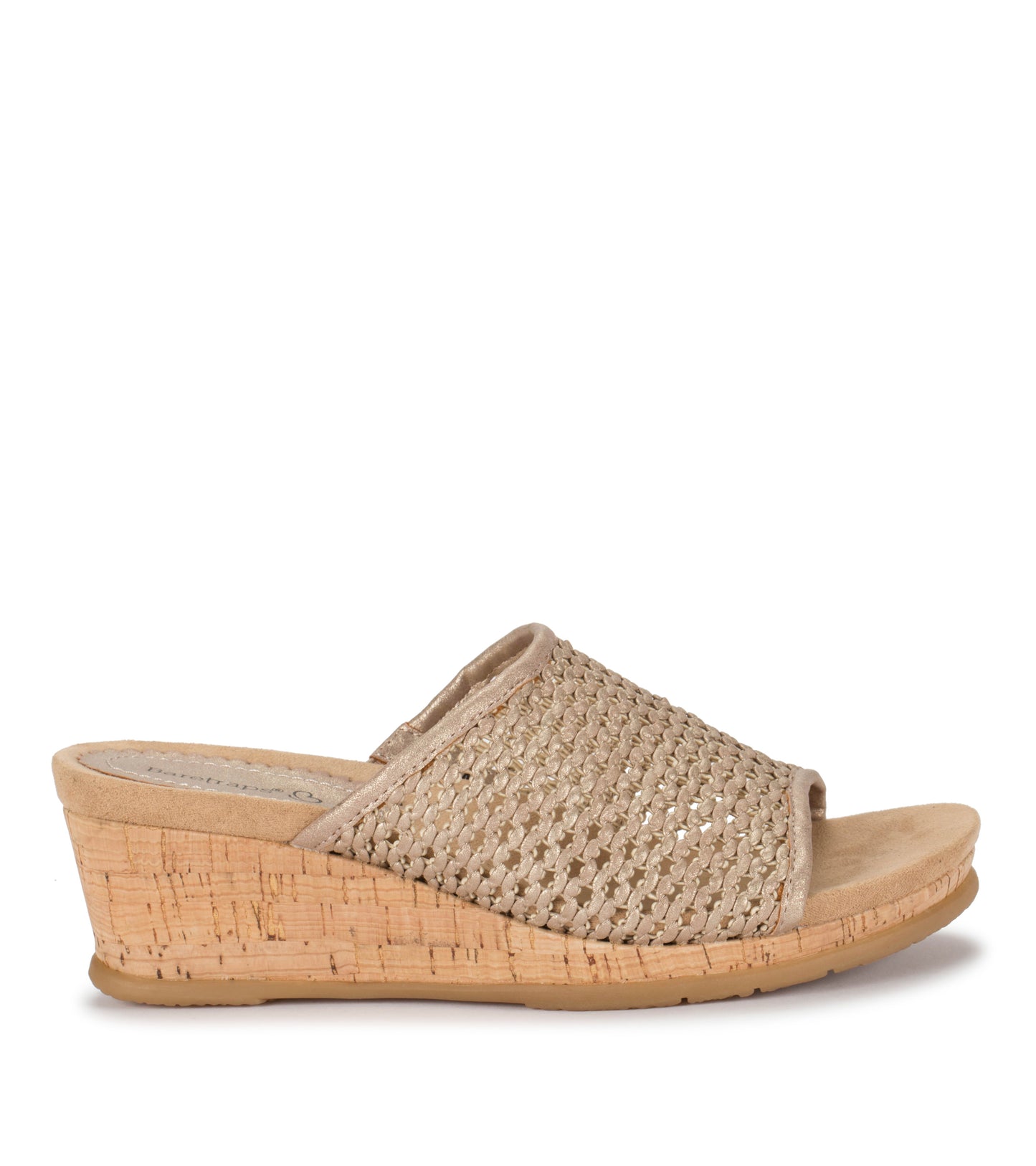 Baretraps Flossey Wedge Slide Sandal Soft Gold