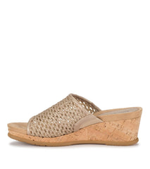 Baretraps Flossey Wedge Slide Sandal Soft Gold