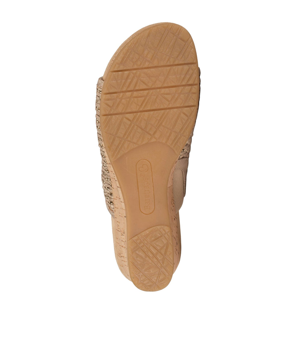 Baretraps Flossey Wedge Slide Sandal Soft Gold