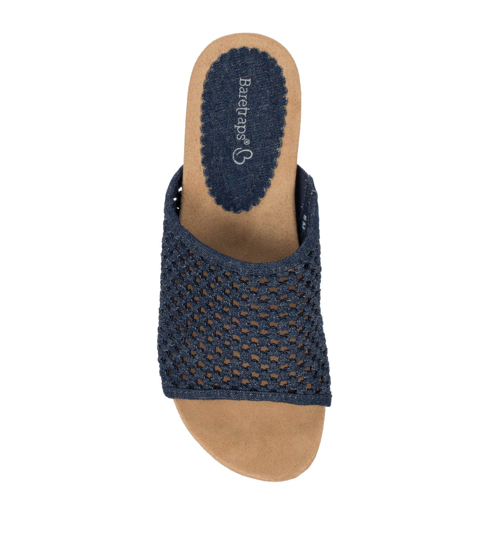 Baretraps Flossey Wedge Slide Sandal Dark Denim
