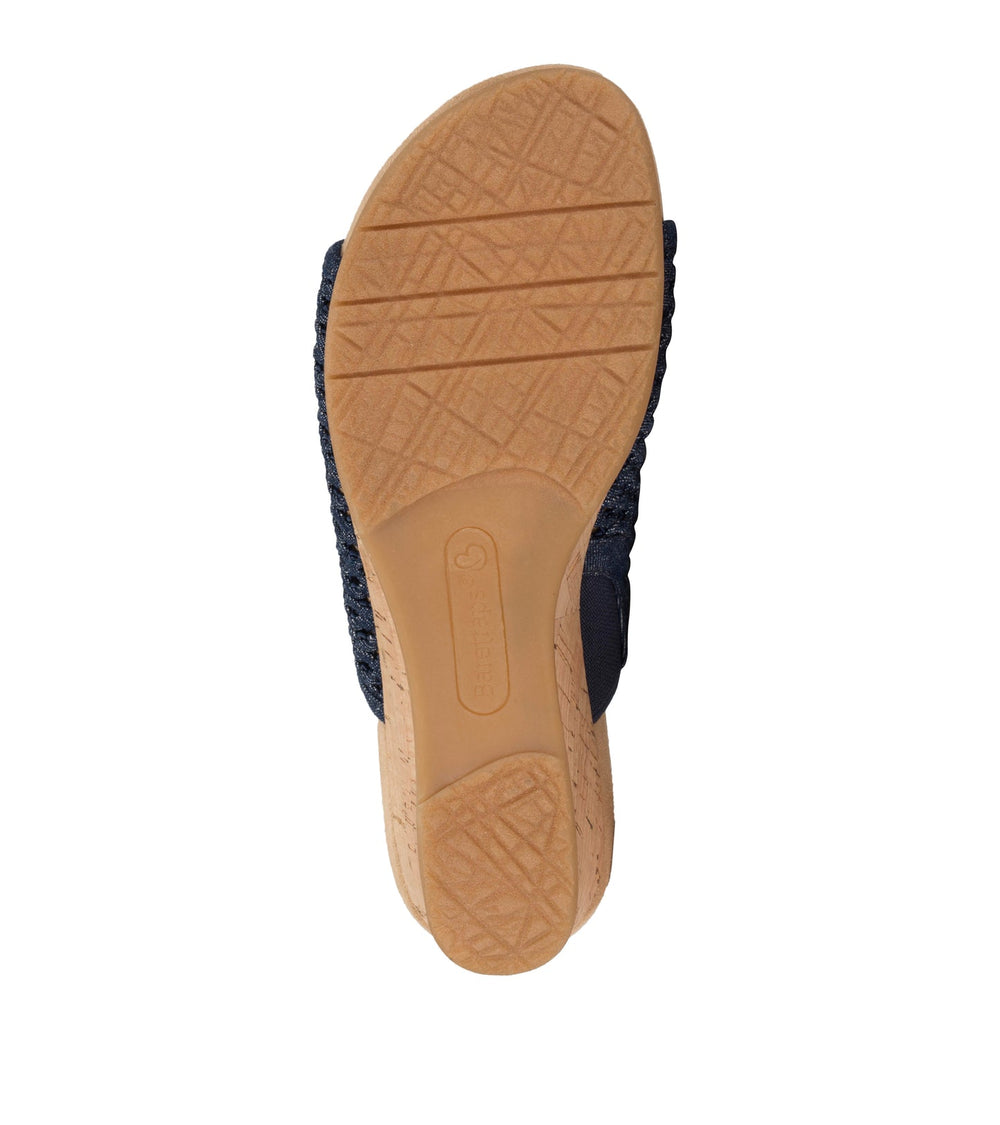 Baretraps Flossey Wedge Slide Sandal Dark Denim