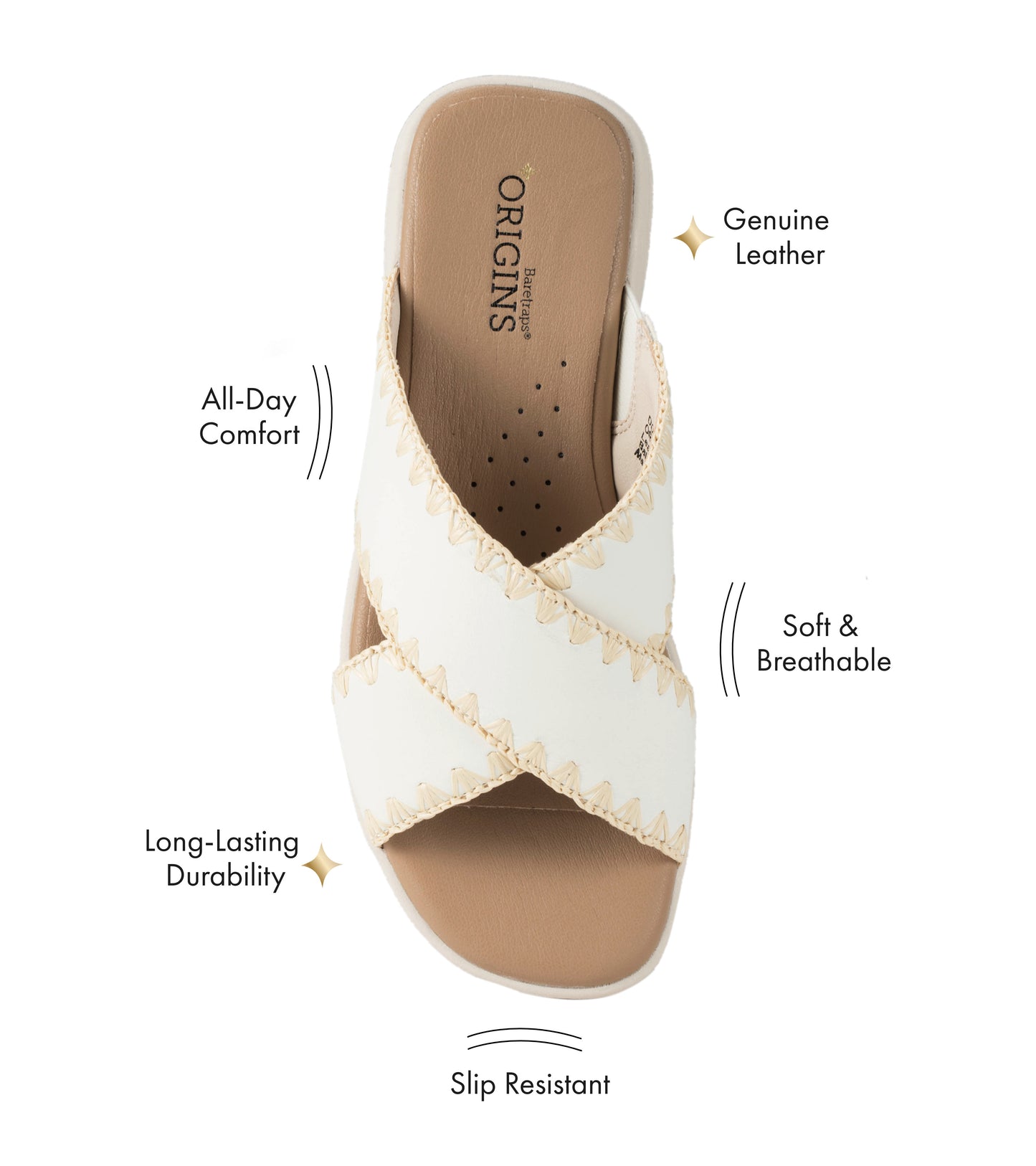Baretraps Dolinda Slide Sandal Off White Leather
