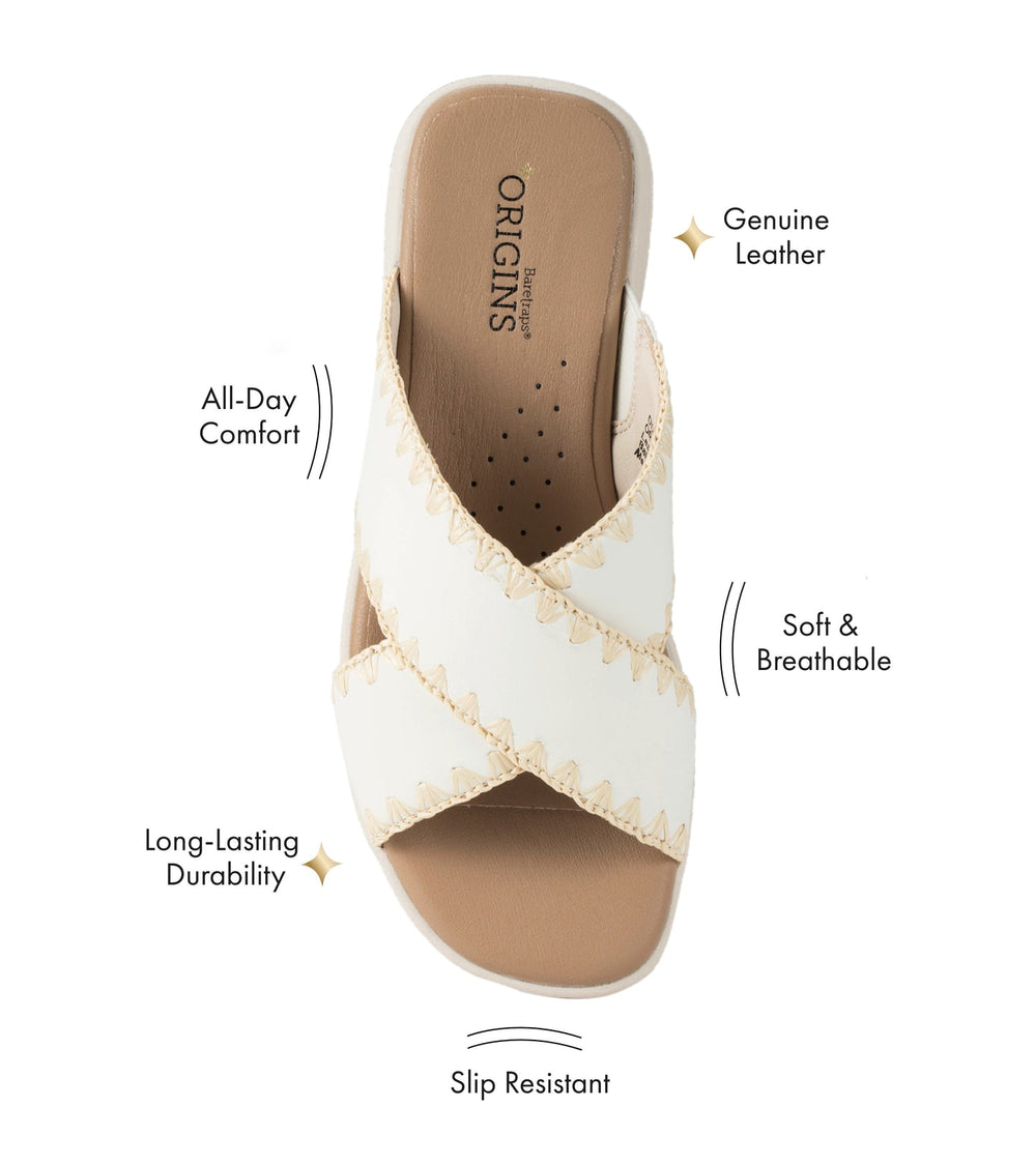 Baretraps Dolinda Slide Sandal Off White Leather