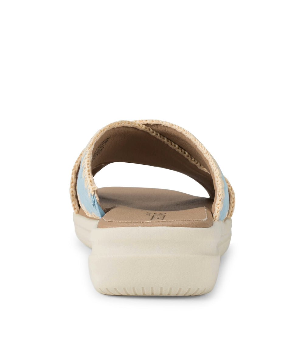 Baretraps Dolinda Slide Sandal Sea Glass Blue Suede