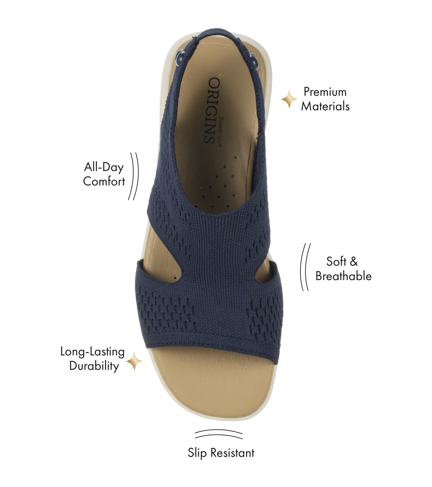 Baretraps Duffy Slip On Sandal Navy Blue