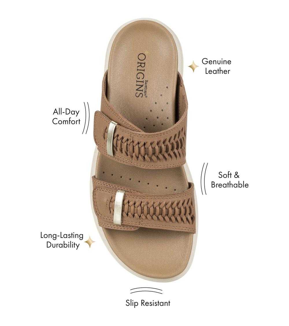 Baretraps Haliah Slide Sandal Tan Leather