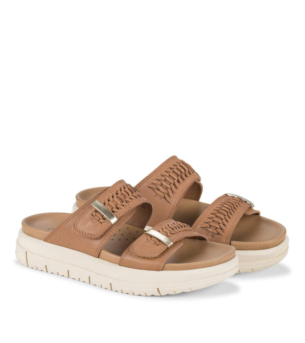 Baretraps Haliah Slide Sandal Tan Leather