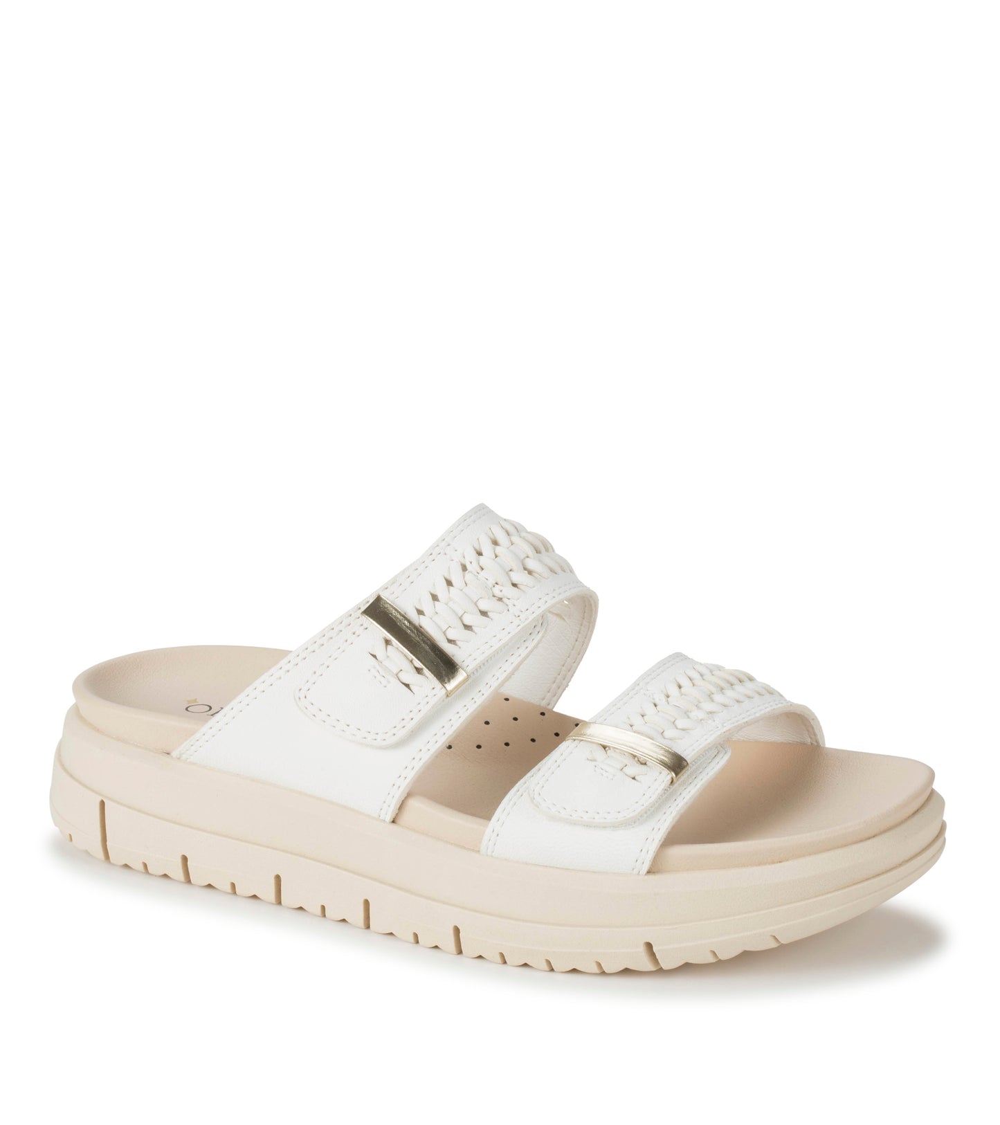 Baretraps Haliah Slide Sandal White Leather