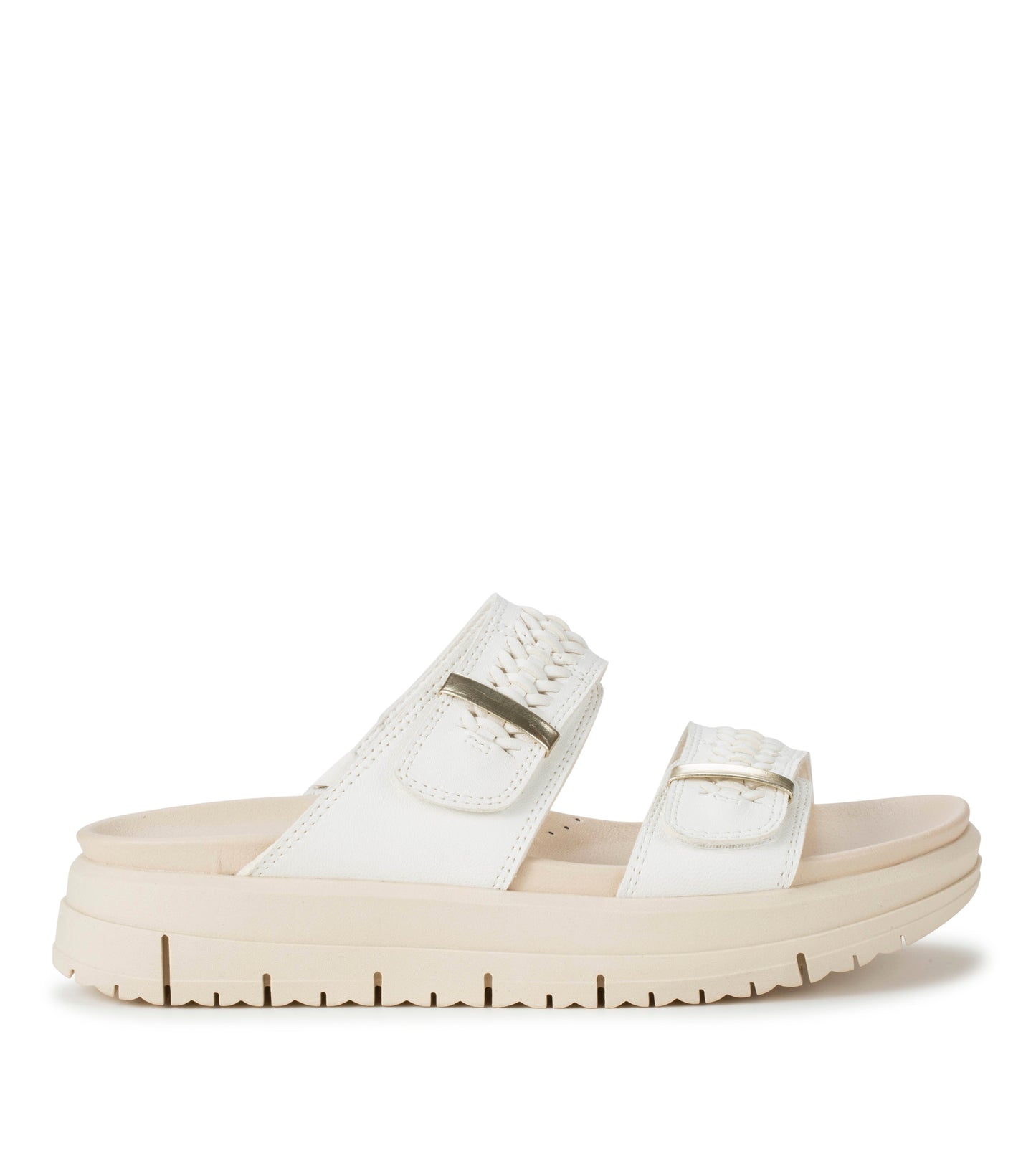 Baretraps Haliah Slide Sandal White Leather