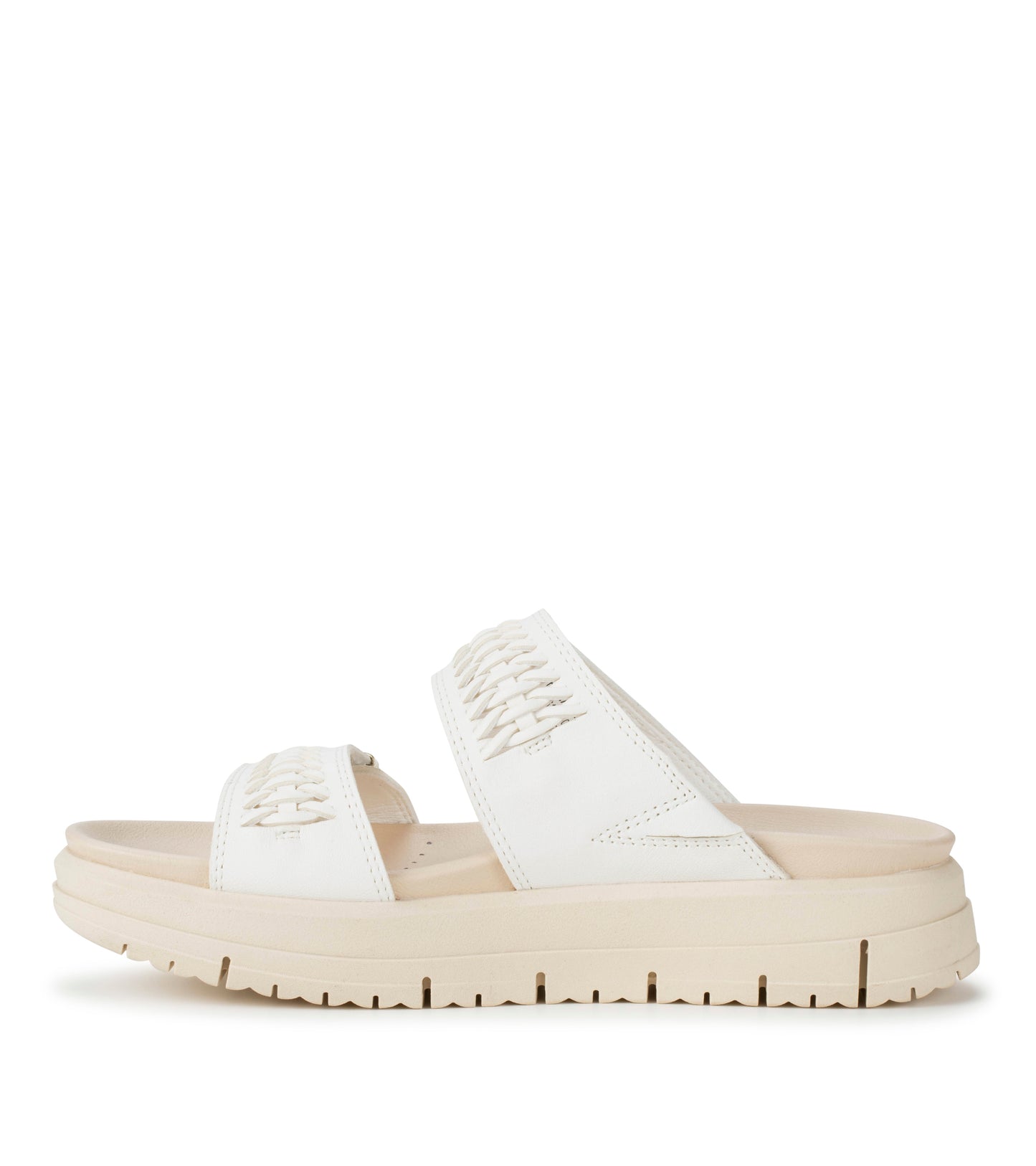Baretraps Haliah Slide Sandal White Leather