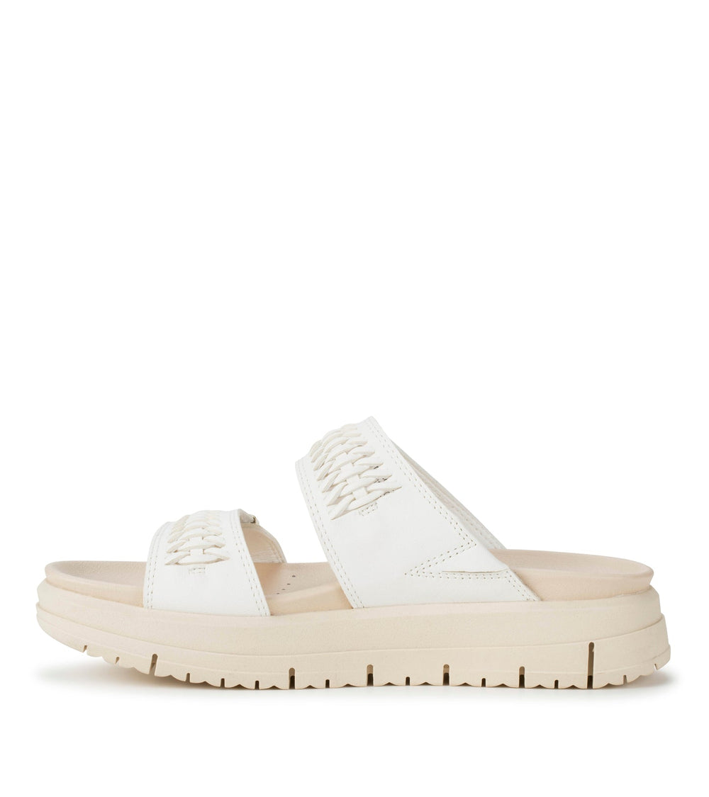 Baretraps Haliah Slide Sandal White Leather
