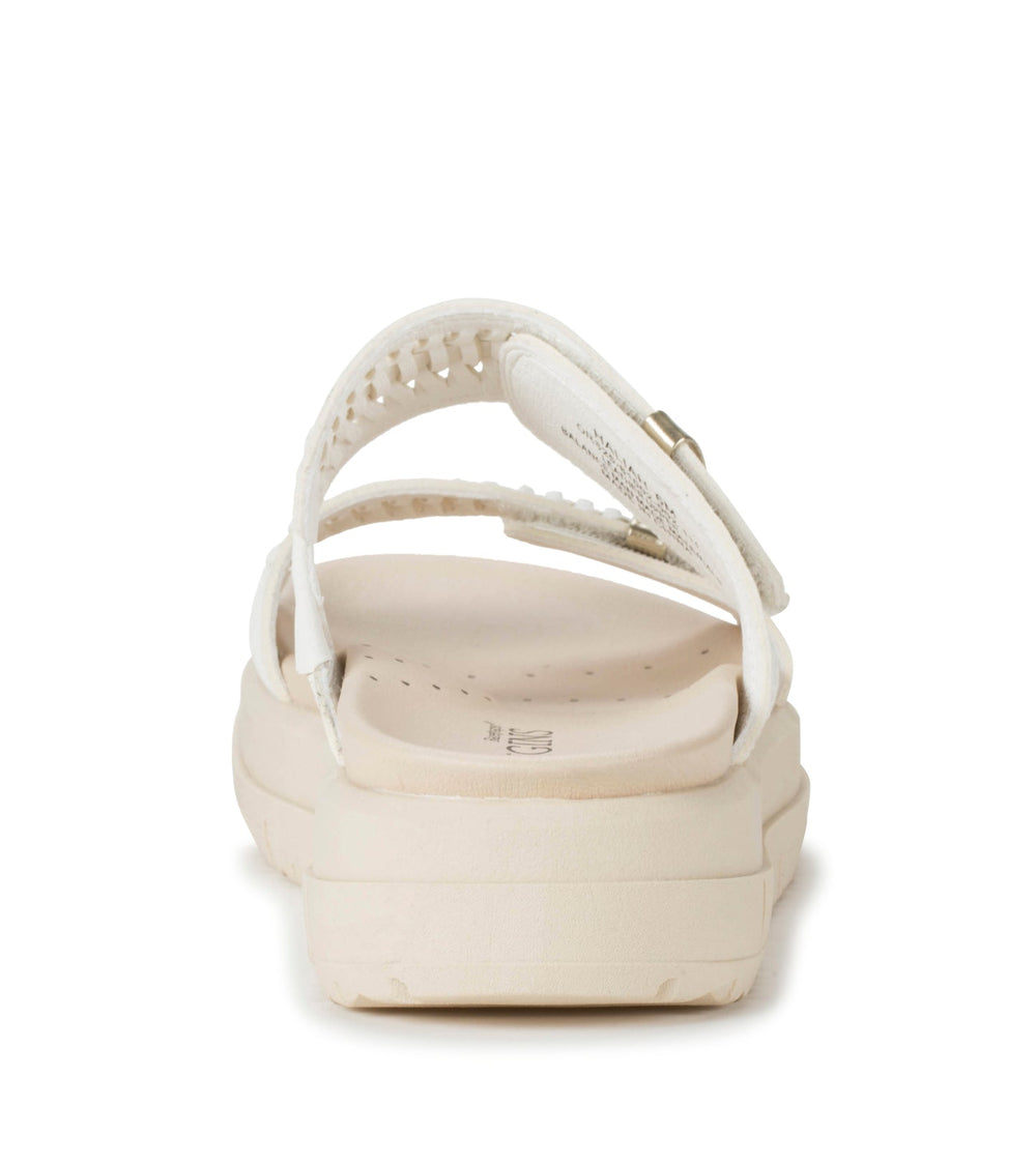Baretraps Haliah Slide Sandal White Leather