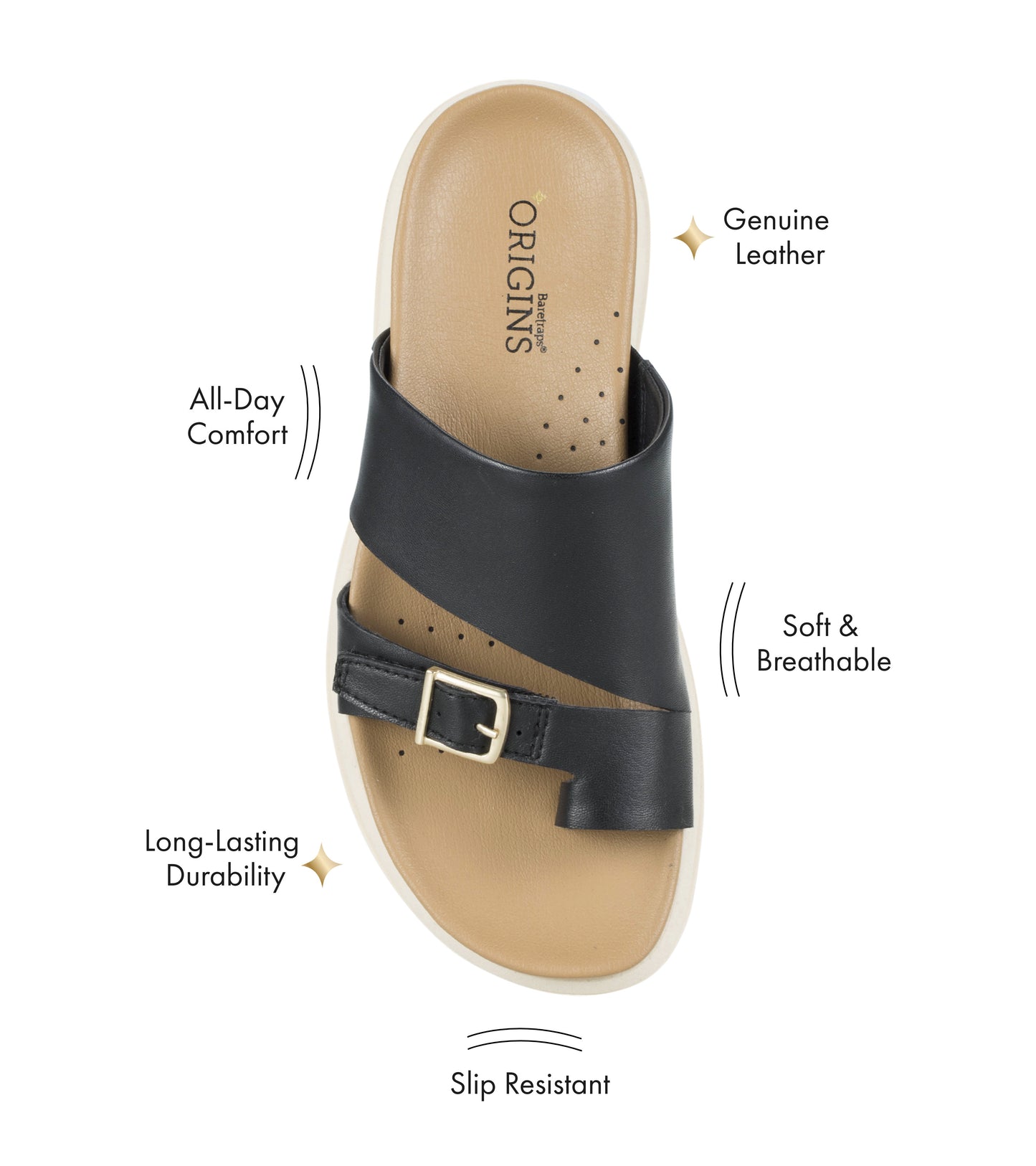 Baretraps Henrika Slide Sandal Black Leather