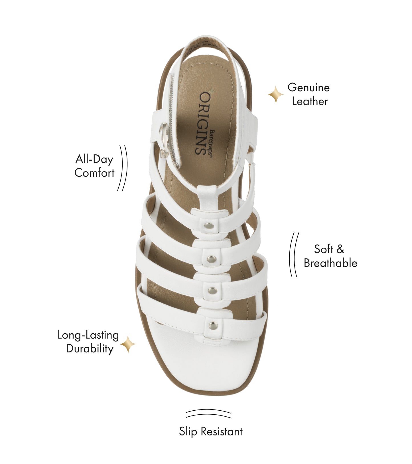 Baretraps Nathalia Gladiator Sandal White Leather