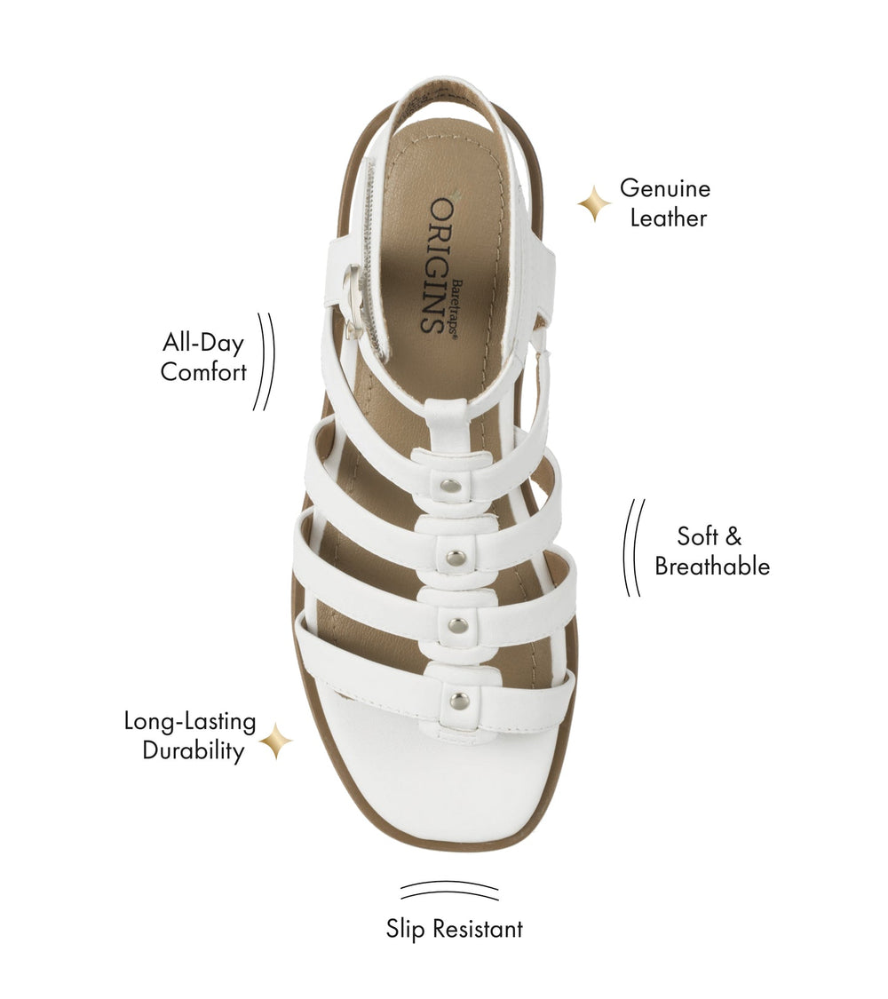 Baretraps Nathalia Gladiator Sandal White Leather