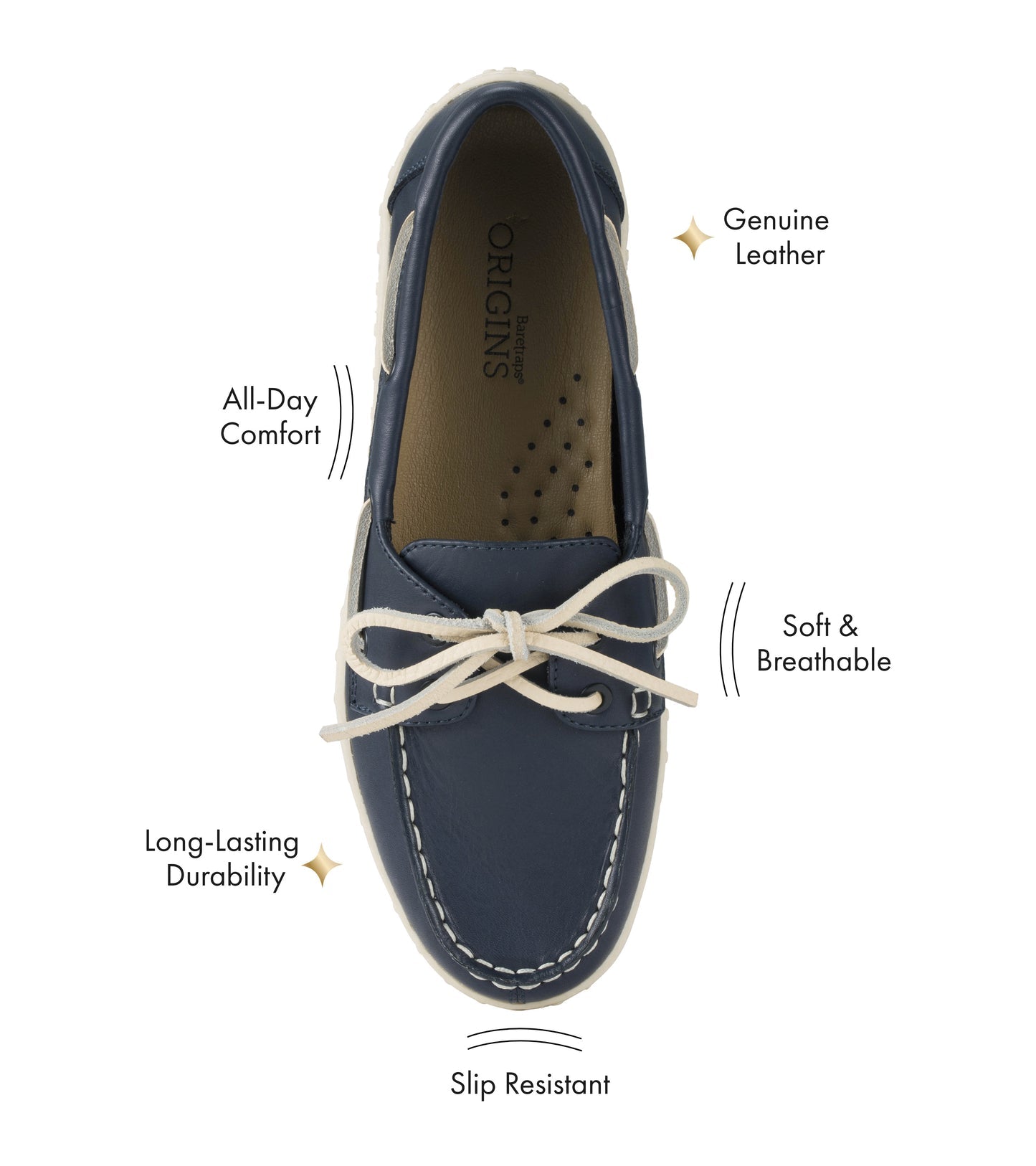Baretraps Beverlie Boat Shoe Navy Leather