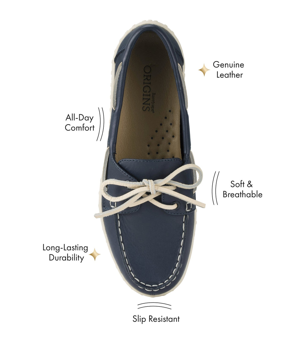 Baretraps Beverlie Boat Shoe Navy Leather