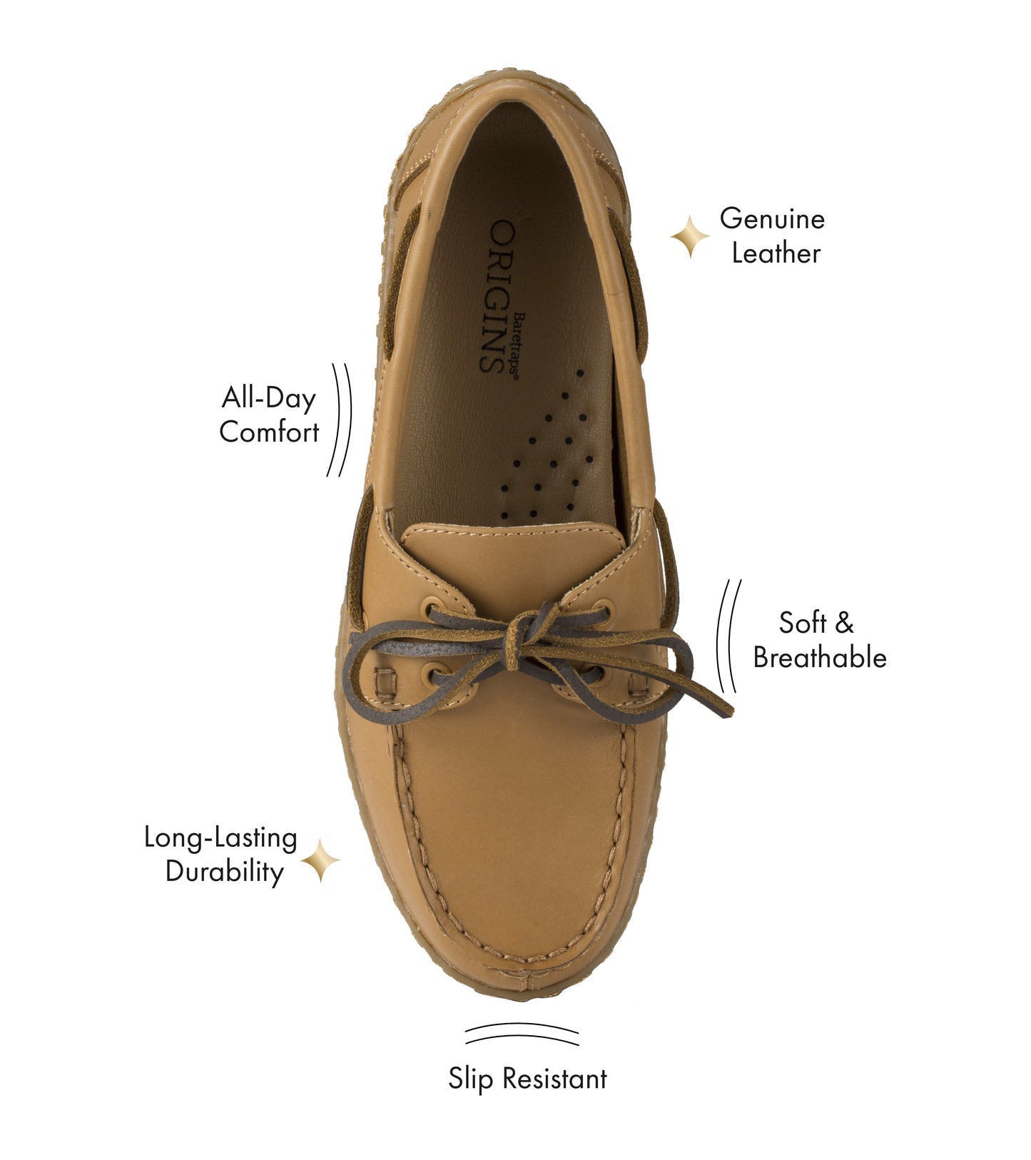 Baretraps Beverlie Boat Shoe Tan Leather