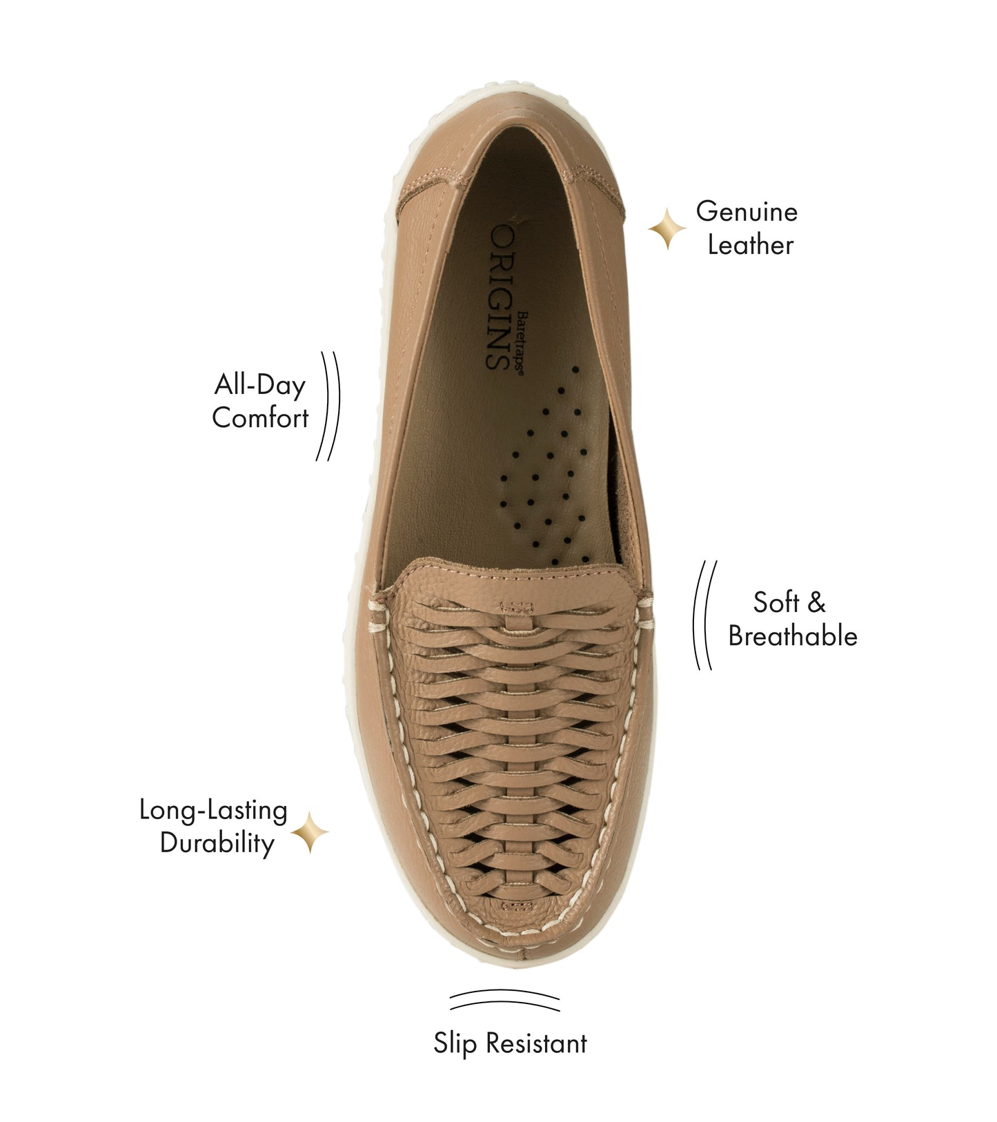 Baretraps Bridget Boat Shoe Tan Leather