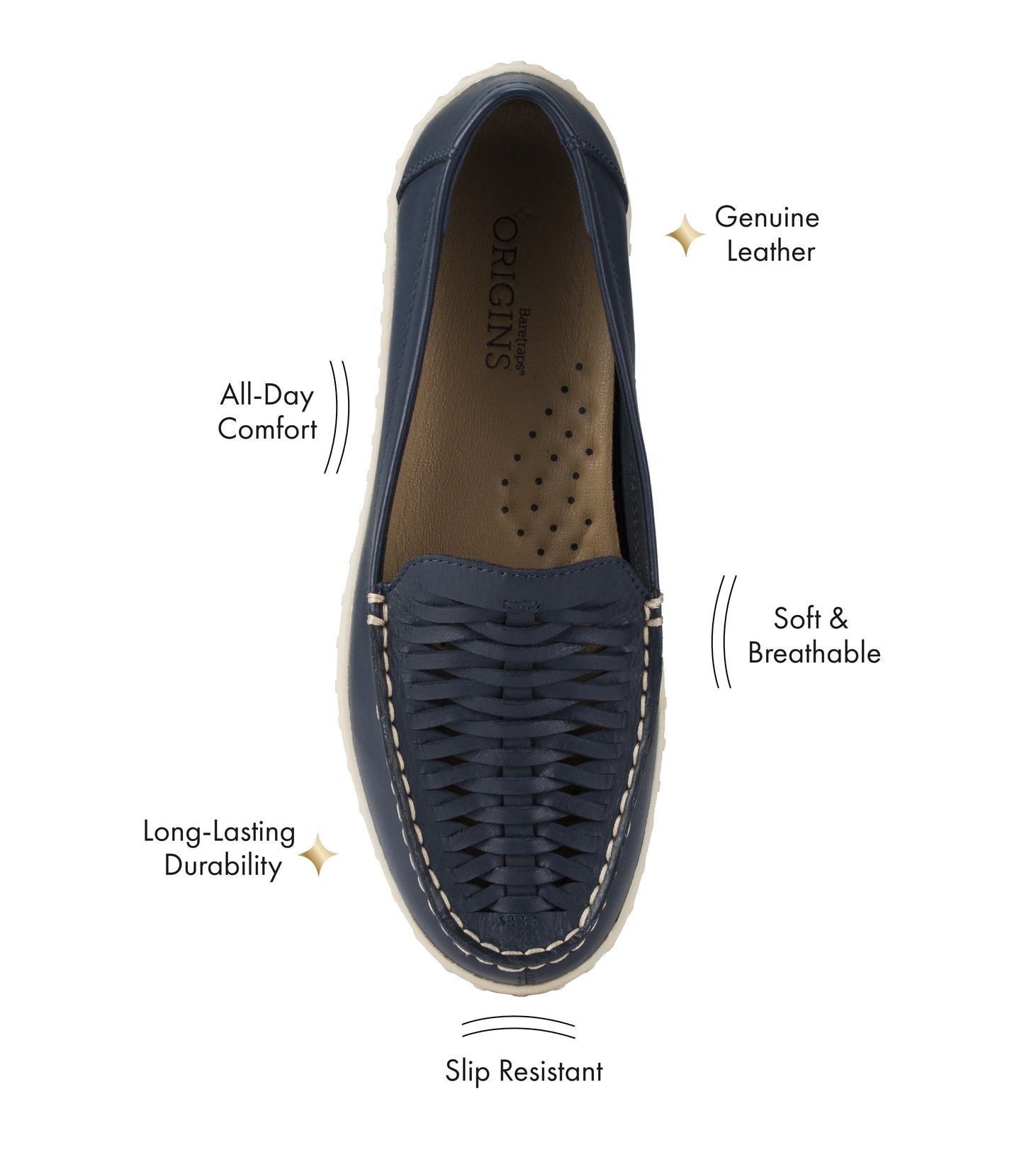 Baretraps Bridget Boat Shoe Navy Leather