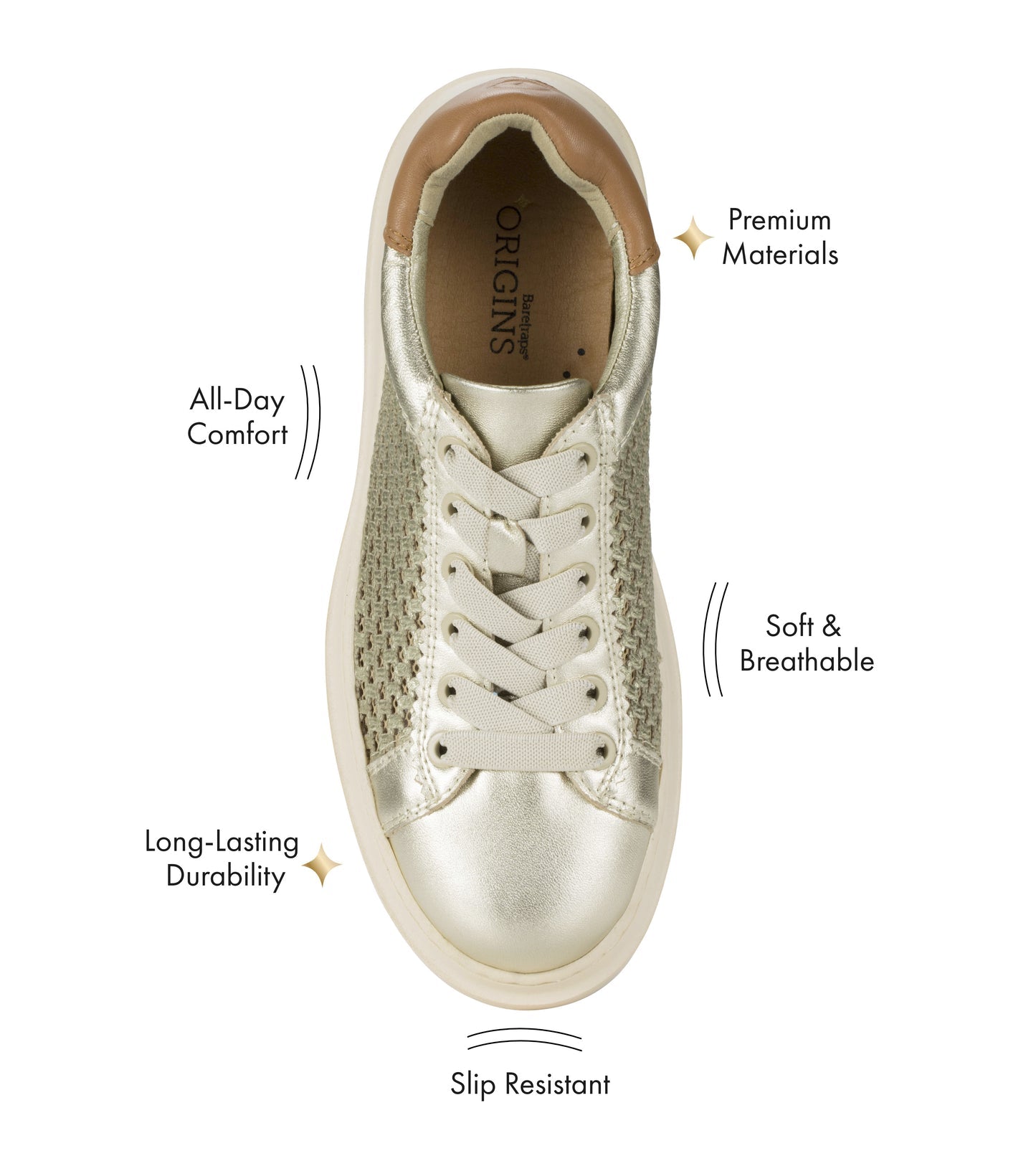 Baretraps Tiara Sneaker Champagne Leather