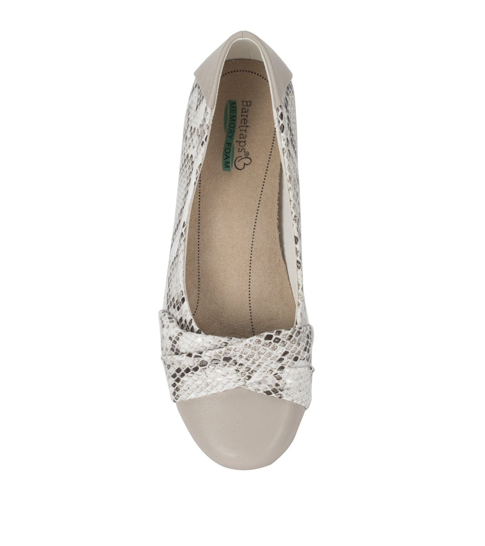 Baretraps Mitsy Casual Flat Cream Multi Snake