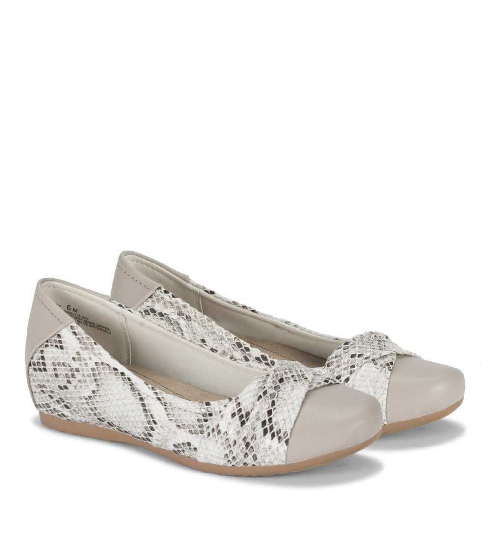 Baretraps Mitsy Casual Flat Cream Multi Snake