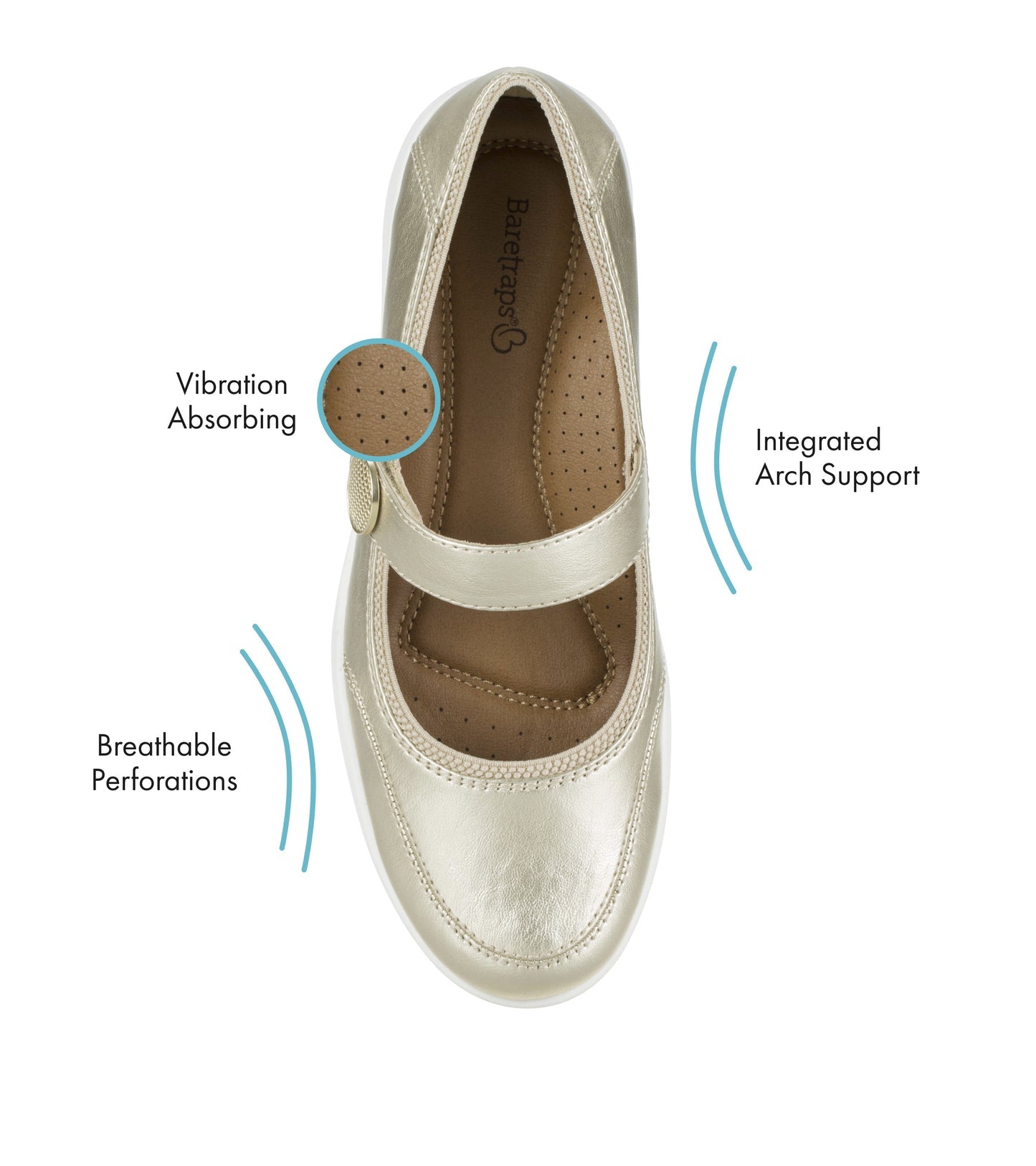 Baretraps Joesie Mary Jane Flat Champagne