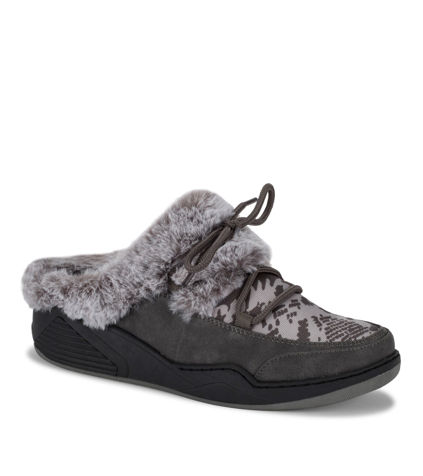 Baretraps Landon Clog Slipper Dark Grey Zebra
