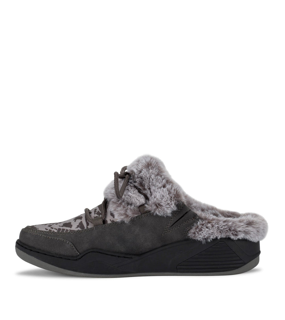 Baretraps Landon Clog Slipper Dark Grey Zebra