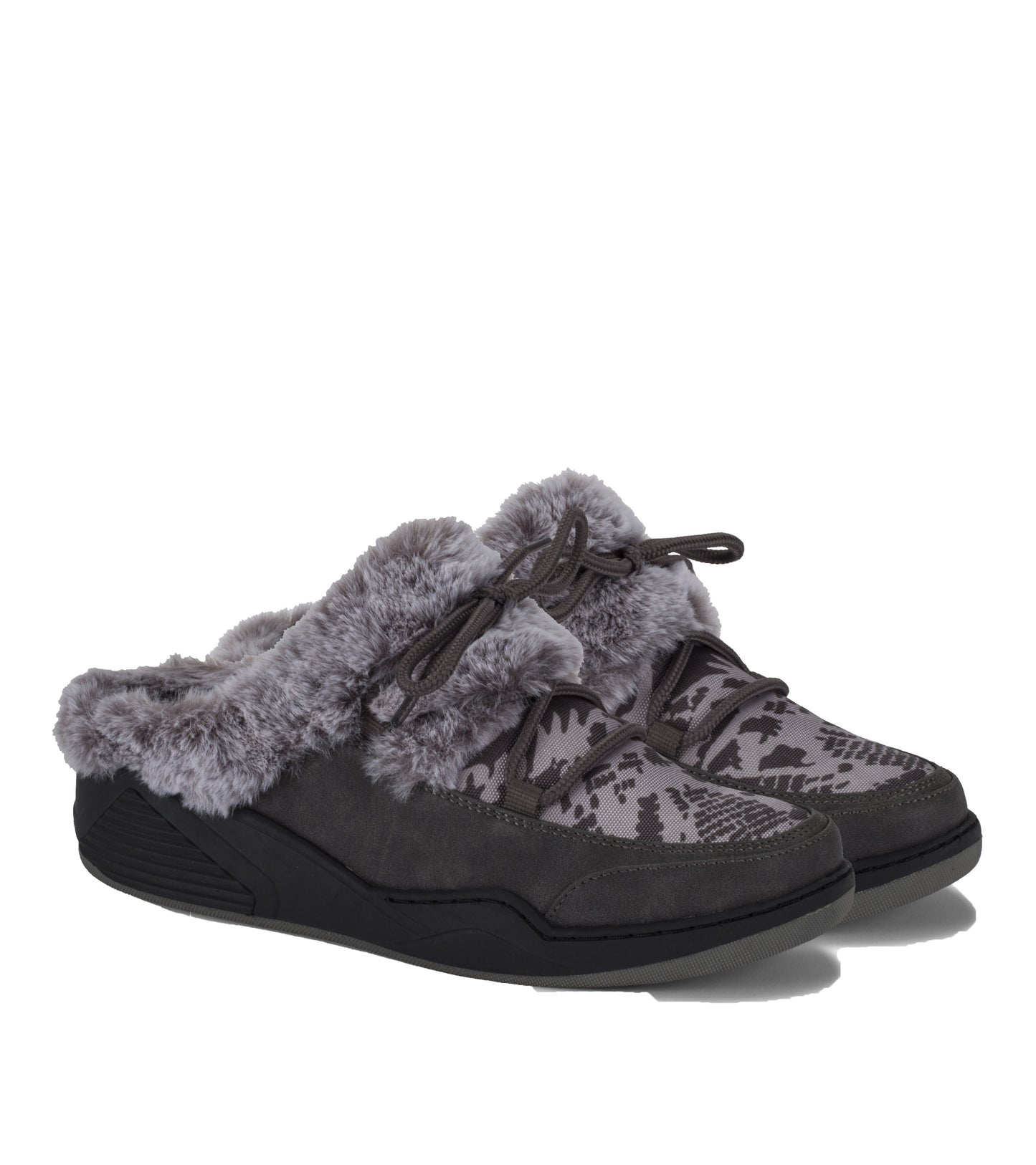 Baretraps Landon Clog Slipper Dark Grey Zebra