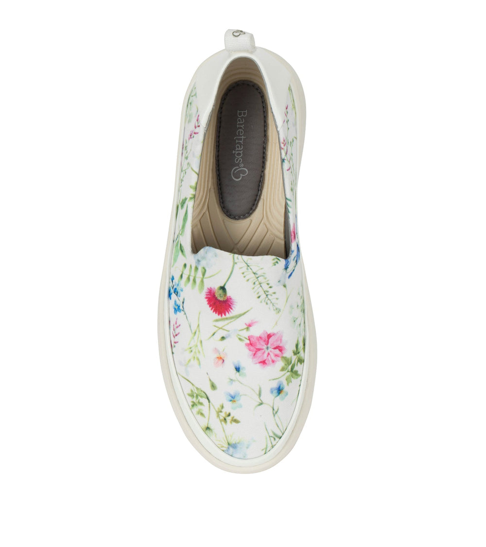 Baretraps Nevin Slip On Sneaker White Multi Flower Canvas