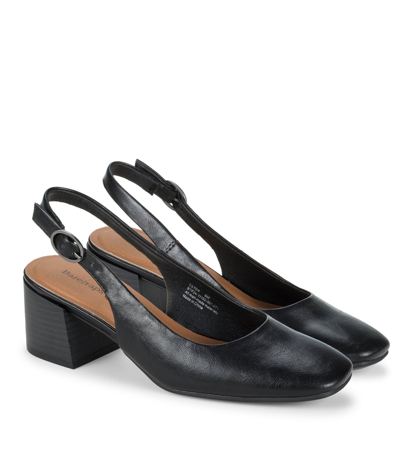 Baretraps Ester Block Heel Slingback Pump Black/Black
