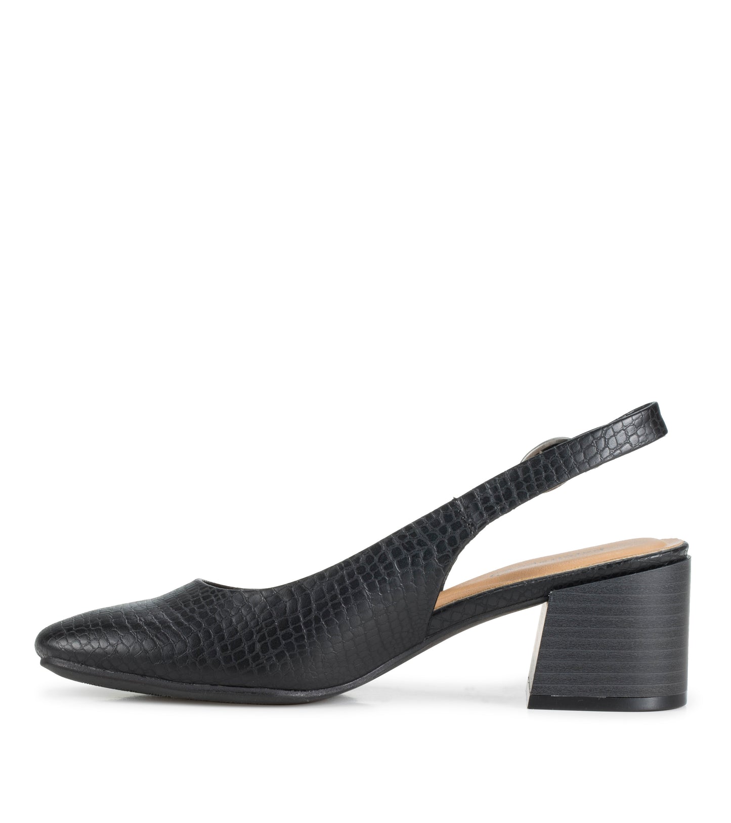 Baretraps Ester Block Heel Slingback Pump Black Croco