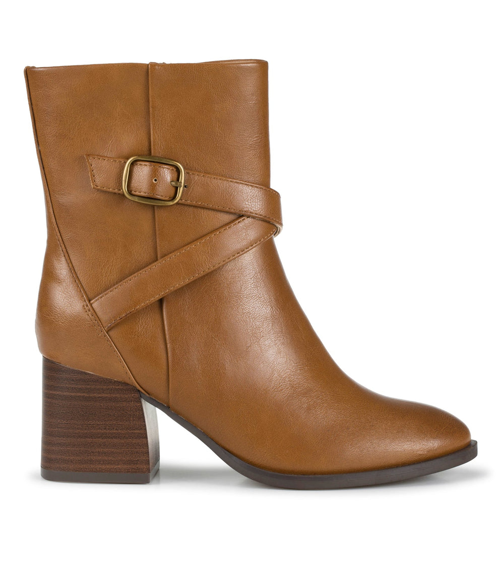 Baretraps Dorma Block Heel Midi Boot Dark Cognac